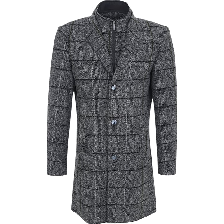 Kaufen Sie Henk ter Horst wintermantel met uitneembare stormflap, zwart/groen, grijze ruit Grijs für nur 222,51 CHF bei Henk ter Horst fashion