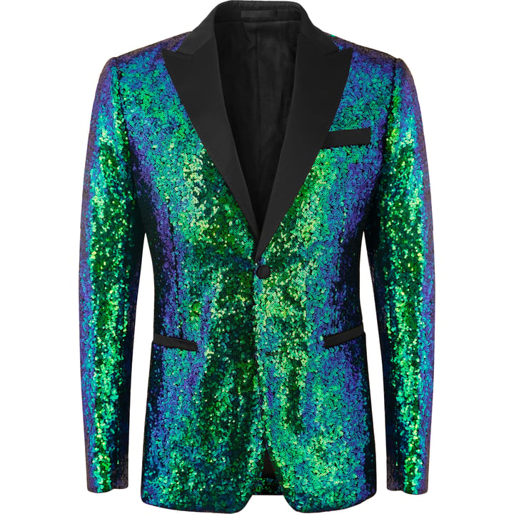 Kaufen Sie Henk ter Horst Feestcolbert pailletten kleurverloop glanzend glitter tuxedo jacket smokingcolbert met opgesneden revers, blauw Groen für nur 124,19 CHF bei Henk ter Horst fashion