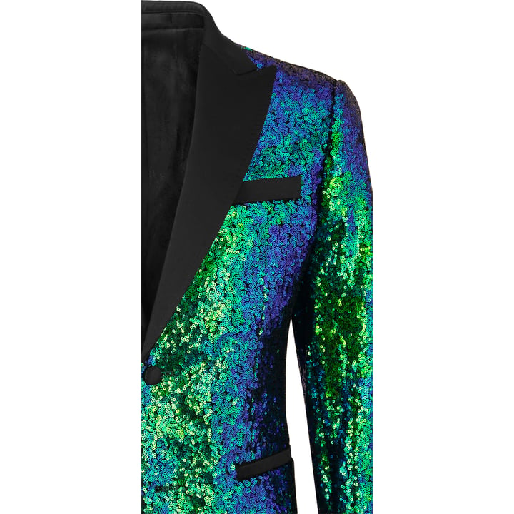 Kaufen Sie Henk ter Horst Feestcolbert pailletten kleurverloop glanzend glitter tuxedo jacket smokingcolbert met opgesneden revers, blauw Groen für nur 124,19 CHF bei Henk ter Horst fashion