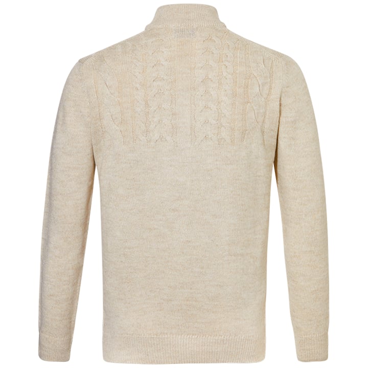 Kaufen Sie Baileys gebreide herentrui met half kabelpatroon en rits Beige für nur 93,40 CHF bei Henk ter Horst fashion