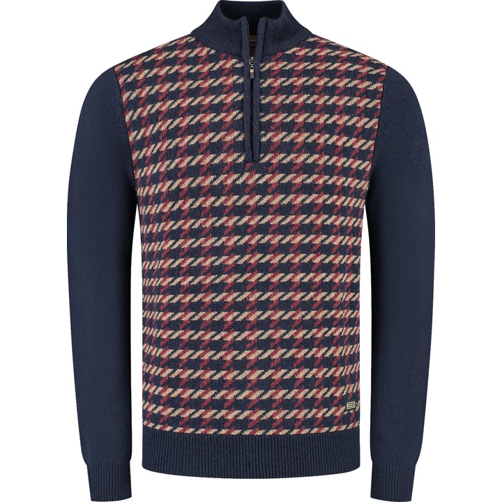 Kaufen Sie Noorse trui lamswol pied-de-poule met rits Baileys Donkerrood für nur 110,97 CHF bei Henk ter Horst fashion