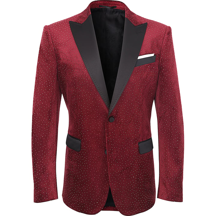 Kaufen Sie Henk ter Horst Velours Velvet Fluweel colbert met glinsterende strass steentjes Bordeaux für nur 186,36 CHF bei Henk ter Horst fashion