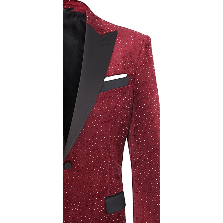 Kaufen Sie Henk ter Horst Velours Velvet Fluweel colbert met glinsterende strass steentjes Bordeaux für nur 186,36 CHF bei Henk ter Horst fashion
