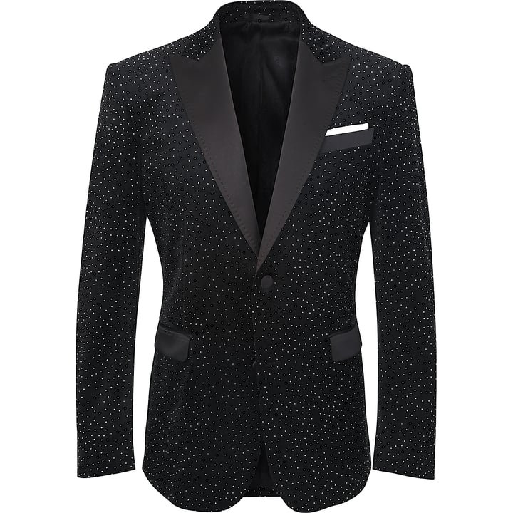 Kaufen Sie Henk ter Horst Velours Velvet Fluweel colbert met glinsterende strass steentjes Zwart für nur 186,36 CHF bei Henk ter Horst fashion