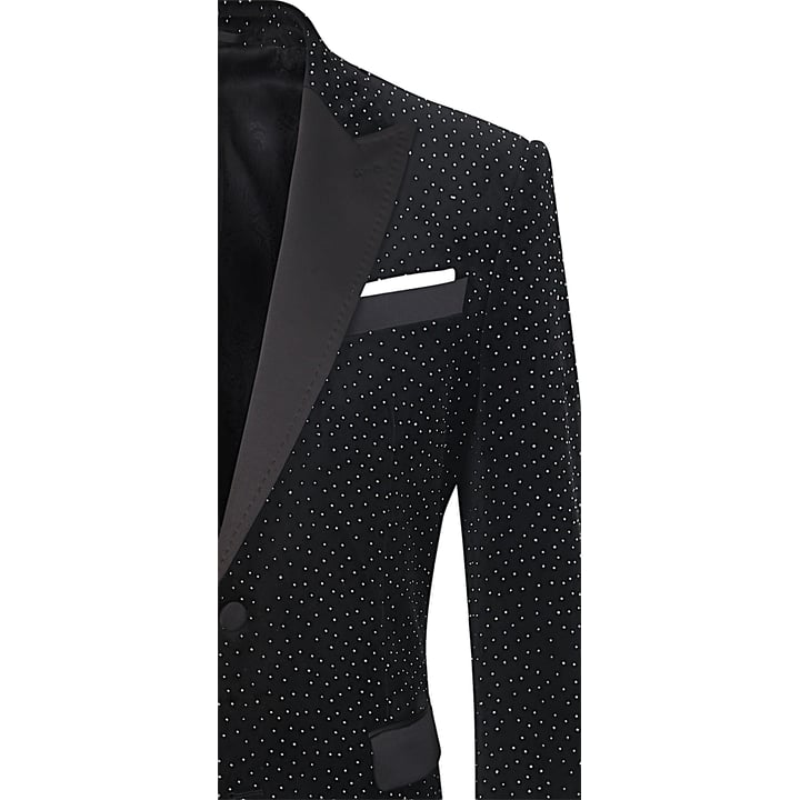 Kaufen Sie Henk ter Horst Velours Velvet Fluweel colbert met glinsterende strass steentjes Zwart für nur 186,36 CHF bei Henk ter Horst fashion
