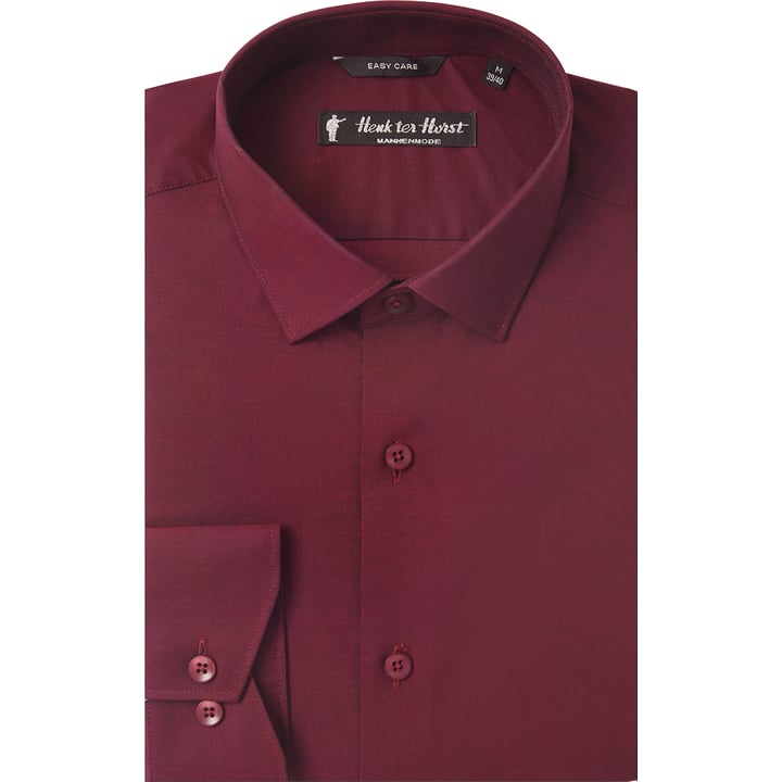 Kaufen Sie Henk ter Horst 100% katoenen business  overhemd met lange mouw prettig dragen dankzij fijne twill stretch Bordeaux für nur 75,24 CHF bei Henk ter Horst fashion