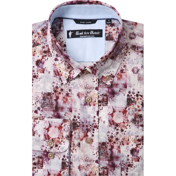 Kaufen Sie Henk ter Horst 100% katoenen overhemd met lange mouw en grafische bloemen Donkerrood für nur 75,23 CHF bei Henk ter Horst fashion
