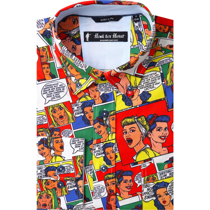 Kaufen Sie Henk ter Horst 100% katoenen overhemd met lange mouw en pop art strip Rood für nur 75,23 CHF bei Henk ter Horst fashion