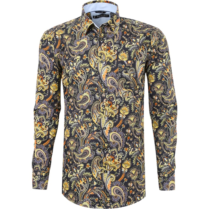 Kaufen Sie Henk ter Horst 100% katoenen overhemd met lange mouw en paisley bloemen Zwart für nur 75,23 CHF bei Henk ter Horst fashion