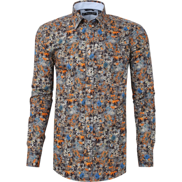 Kaufen Sie Henk ter Horst 100% katoenen overhemd met lange mouw en grafische bloemen Oranje für nur 75,23 CHF bei Henk ter Horst fashion