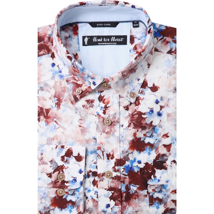 Kaufen Sie Henk ter Horst 100% katoenen overhemd met lange mouw en aquarel bloemen Roodbruin für nur 75,23 CHF bei Henk ter Horst fashion
