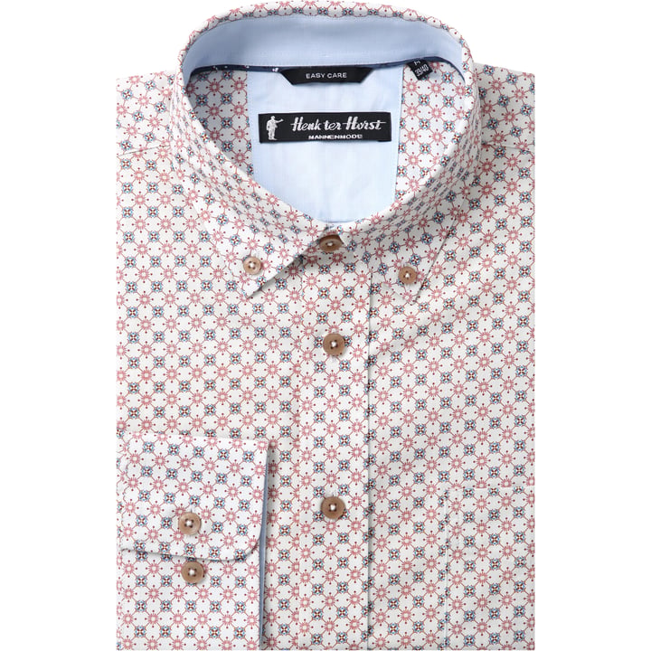 Kaufen Sie Henk ter Horst 100% katoenen overhemd met lange mouw en grafische mini stip bloemen Steenrood für nur 75,23 CHF bei Henk ter Horst fashion
