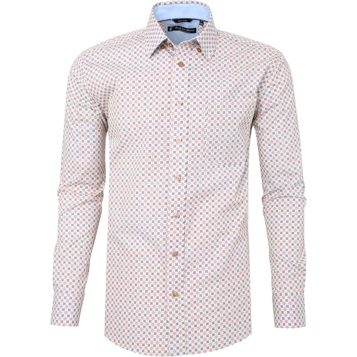 Kaufen Sie Henk ter Horst 100% katoenen overhemd met lange mouw en grafische mini stip bloemen Steenrood für nur 75,23 CHF bei Henk ter Horst fashion