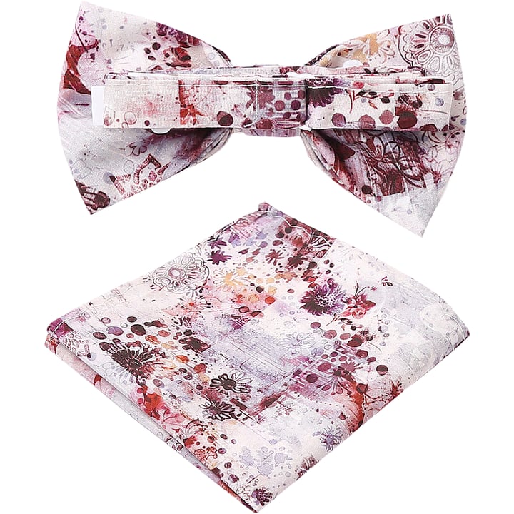 Henk ter Horst Fliege aus 100% Baumwolle mit grafischem Blumenprint Dunkelrot