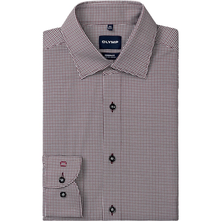 Kaufen Sie OLYMP Luxor 24/Seven modern fit overhemd New Kent pied-de-poule bordeaux für nur 93,16 CHF bei Henk ter Horst fashion