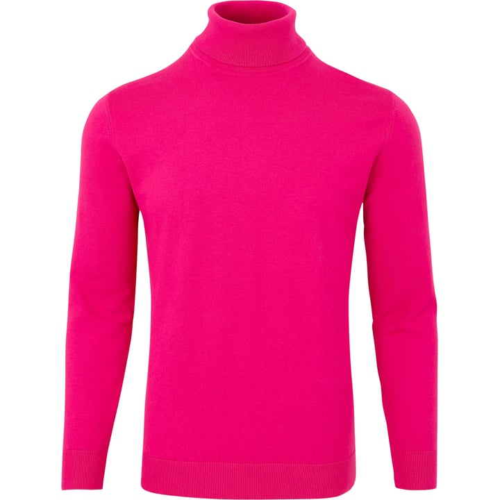 Henk ter Horst Herren Rollkragenpullover | Unifarben | 100% Baumwolle | Dunkelrosa