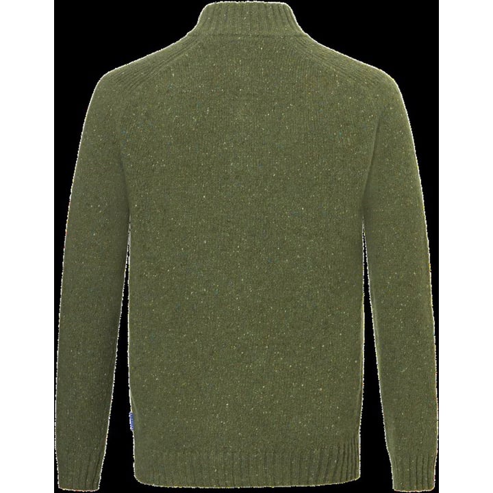 Pullover mit Reissverschluss gestrickt meliert Baileys Moosgrün