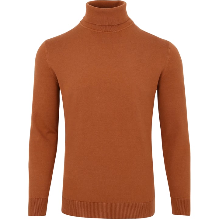 Henk ter Horst Herren Feinstrick-Rollkragenpullover | 100% Baumwolle | Unifarben | Braun
