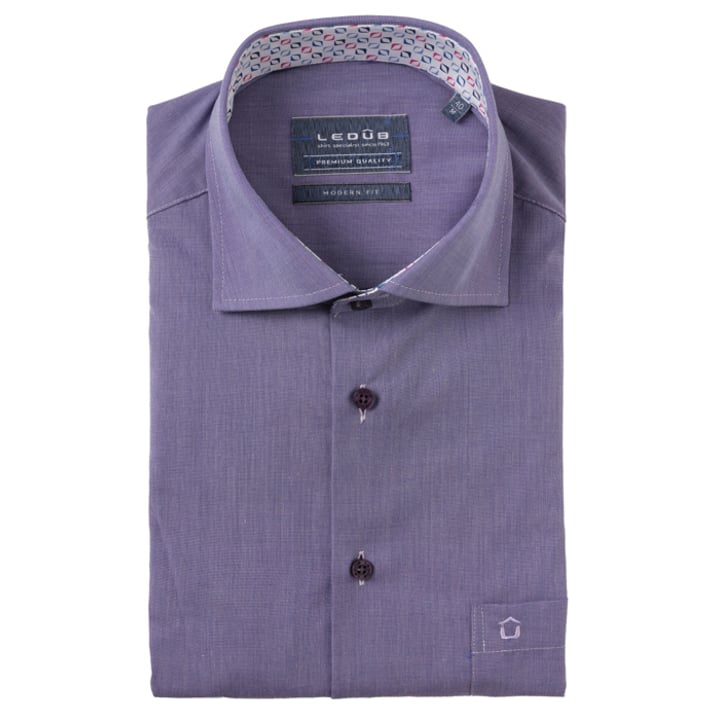 Kaufen Sie Ledub modern fit Langarmhemd meliert Dunkelviolett Dunkelrosa für nur CHF 76,43 bei Henk ter Horst fashion