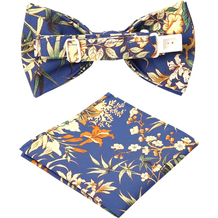 Henk ter Horst Fliege aus 100% Baumwolle mit Blumen- und Bambus-Print Blau