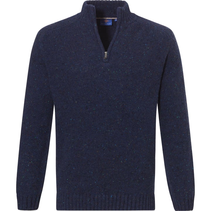 Baileys Troyer Strickpullover mit Reißverschluss | Schurwollmischung | Dunkelblau meliert