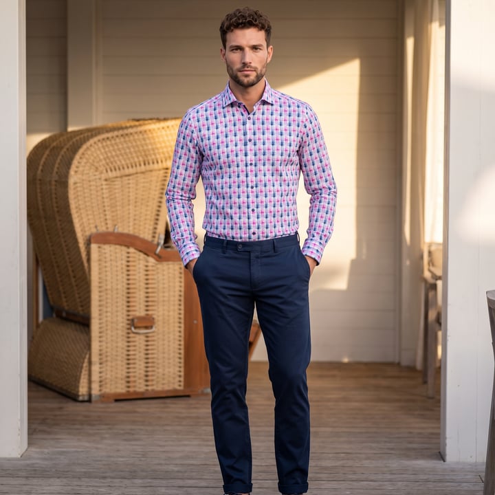 Kaufen Sie Olymp Luxor modern fit zakelijk overhemd met dessin fuchsia für nur CHF 54,24 bei Henk ter Horst fashion