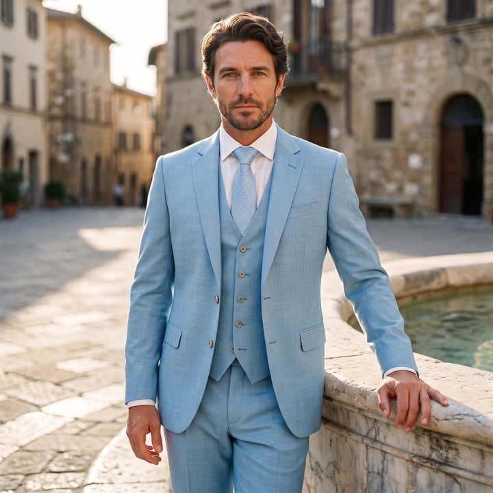 Kaufen Sie Henk ter Horst 3-delig herenkostuum gemêleerd Turquoise für nur 310,02 CHF bei Henk ter Horst fashion