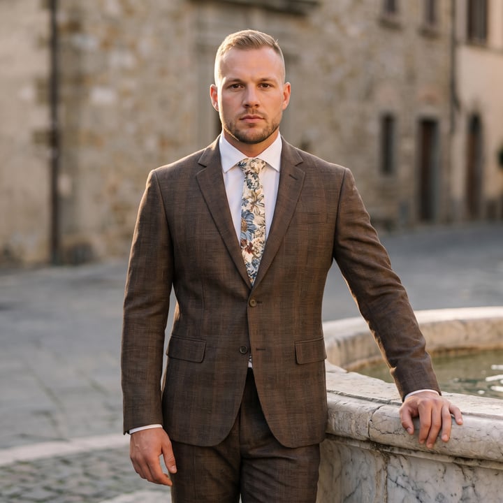 Kaufen Sie Henk ter Horst Anzug 2-teilig | Slim Fit | Braunes Karomuster | Ganzjährig | Komfort-Stretch für nur 300,88 CHF bei Henk ter Horst fashion