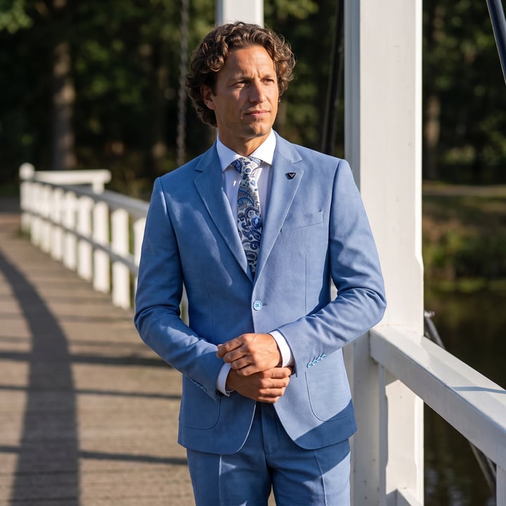 Kaufen Sie Henk ter Horst Flexx Slim-Fit Anzug hellblau meliert für nur 159,82 CHF bei Henk ter Horst fashion