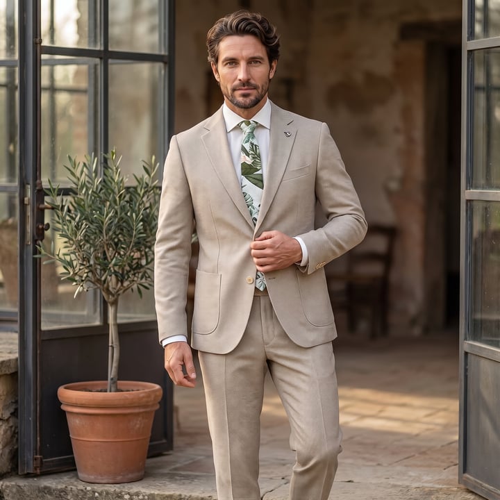 Kaufen Sie Henk ter Horst Flexx Slim-Fit Beiges Kostüm mit Stretch für nur 158,24 CHF bei Henk ter Horst fashion