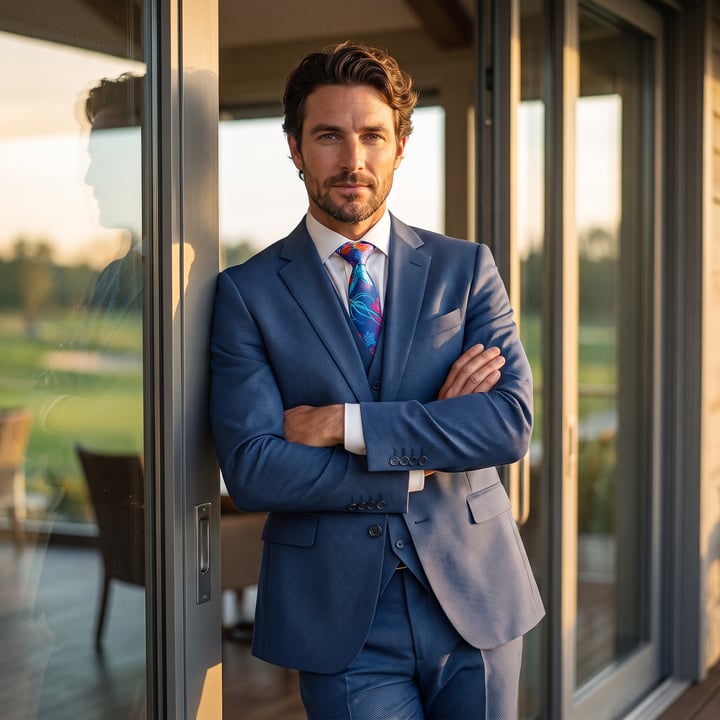 Kaufen Sie Kostuum structuurstof two tone Henk ter Horst Blauw für nur 404,13 CHF bei Henk ter Horst fashion