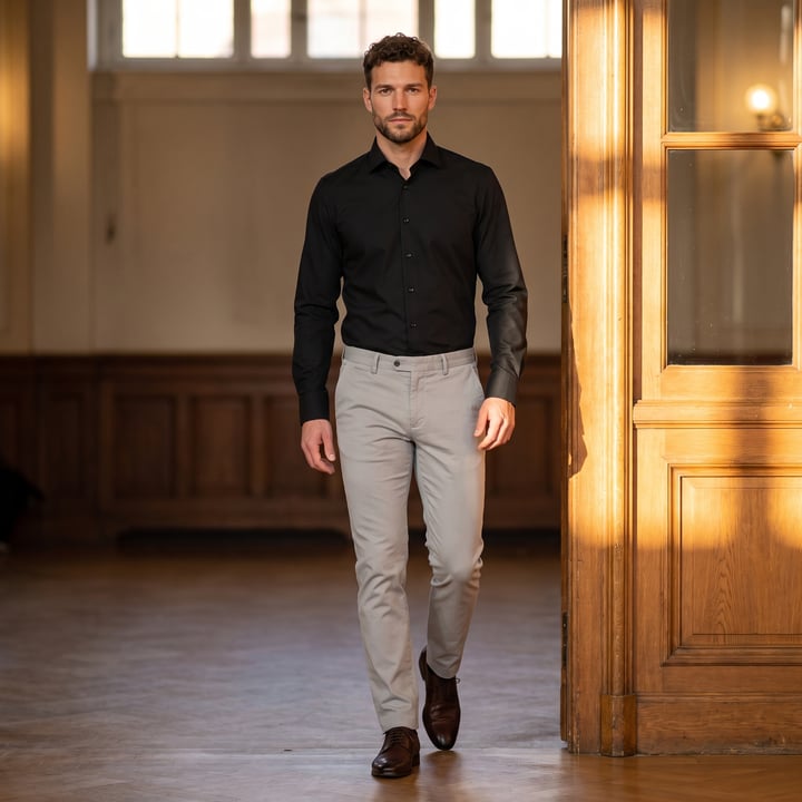 Kaufen Sie Henk ter Horst 100% katoenen business overhemd met lange mouw Zwart für nur 73,80 CHF bei Henk ter Horst fashion