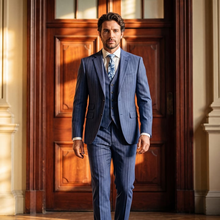 Kaufen Sie Pinstripe denimblauw kostuum Henk ter Horst Blauw für nur 459,30 CHF bei Henk ter Horst fashion