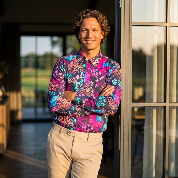 Kaufen Sie Henk ter Horst 100% katoenen overhemd met lange mouw en betta vis koraal Fuchsia für nur 75,23 CHF bei Henk ter Horst fashion