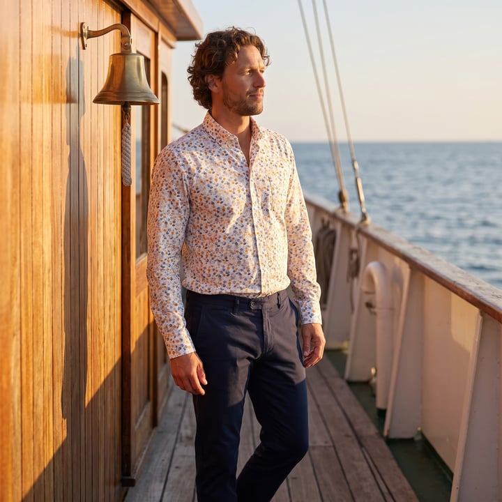 Kaufen Sie Chris Cayne Casualhemd | Aquarell-Blätterprint | Button-down | 100% Baumwolle für nur 37,39 CHF bei Henk ter Horst fashion