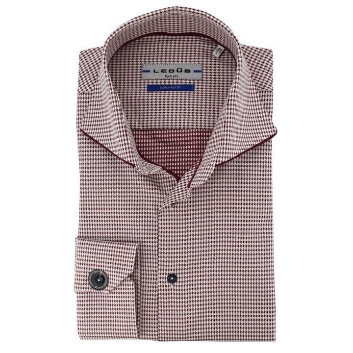 Kaufen Sie Ledub Hemd tailored fit mit extra langen Ärmeln dunkelrot für nur CHF 91,49 bei Henk ter Horst fashion