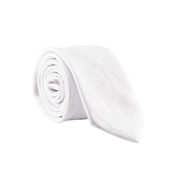 Hochzeitskrawatte, weiss mit eingewebtem Jacquard