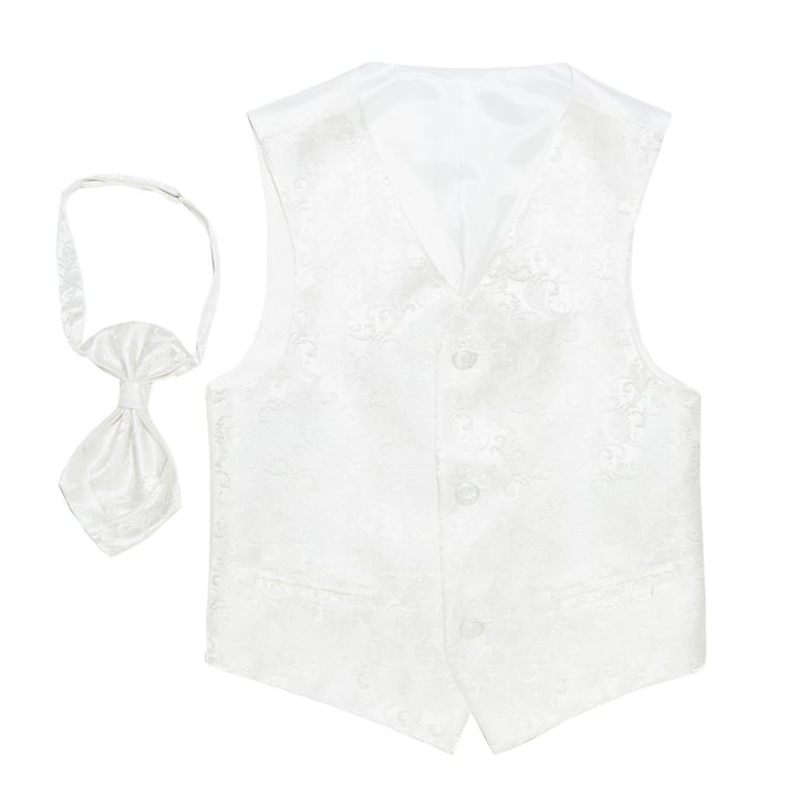 Kaufen Sie Elfenbeinfarbene Kinderweste mit Plastron, mit eingewebtem Jacquard für nur CHF 61,43 bei Henk ter Horst fashion