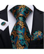 Kaufen Sie Henk ter Horst Krawatte Seide mit Manschettenknöpfen und Einstecktuch, Multi-Paisley Dunkelblau für nur 48,36 CHF bei Henk ter Horst fashion