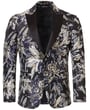 Henk ter Horst Festsakko floral Blumen Lurex Glitzer Smokingsakko mit steigendem Revers Blau