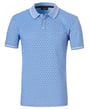 Pre End Herren Kurzarm-Poloshirt mit Brusttasche und Kreuzmuster Hellblau