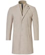 Henk ter Horst Wollwintermantel mit abnehmbarer Sturmklappe Beige