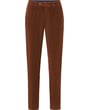 Henk ter Horst katoenen stretch chinobroek corduroy met bandplooi Bruin
