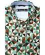 Kaufen Sie Henk ter Horst 100% katoenen overhemd met lange mouw en geometrische driehoeken Turquoise für nur 75,23 CHF bei Henk ter Horst fashion