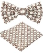 Henk ter Horst Fliege aus 100% Baumwolle mit Karo-Kreuzchen-Print Beige