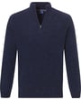 Pullover mit Reissverschluss gestrickt meliert Baileys Dunkelblau